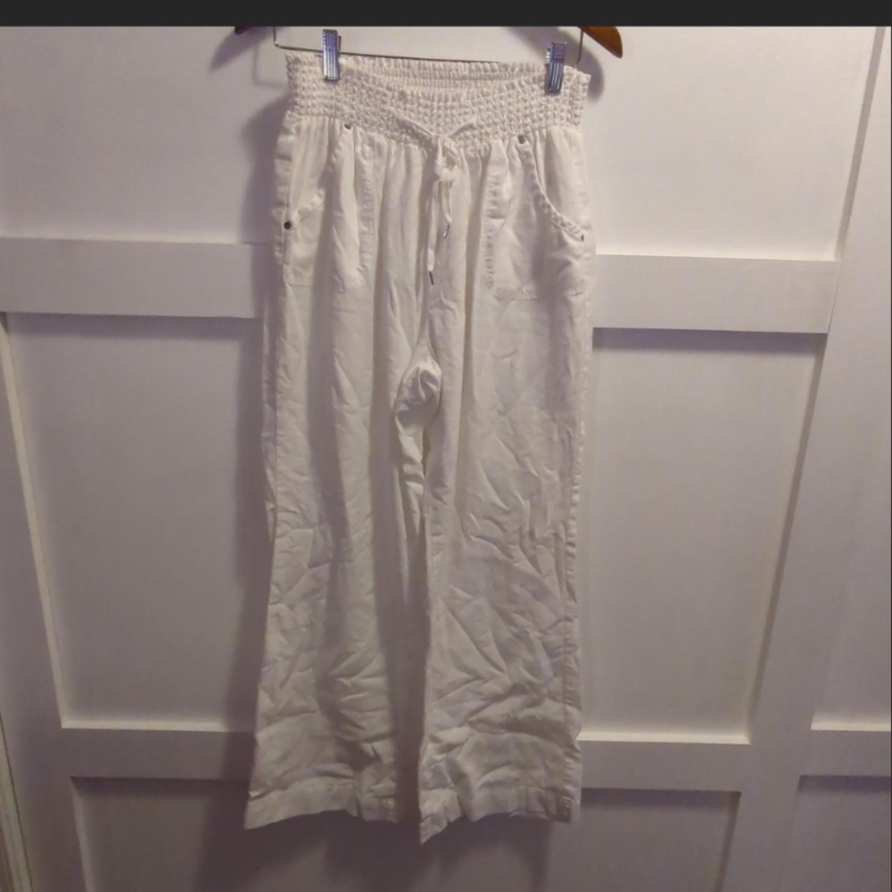 Ci Sono Textured White Pants